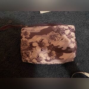 Purple floral makeup case